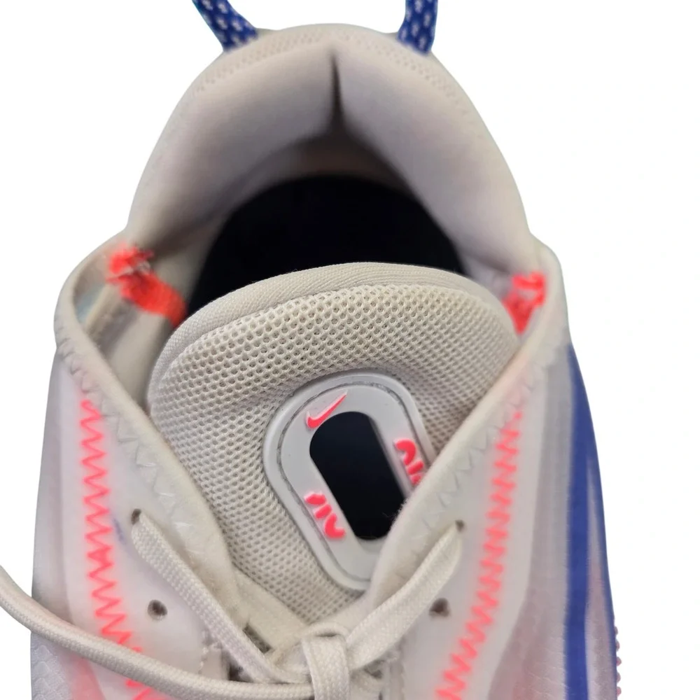 Nike Air Max‎ 2090 Womens 8 White Flash Crimson Racer Blue Sneaker Athletic Run
